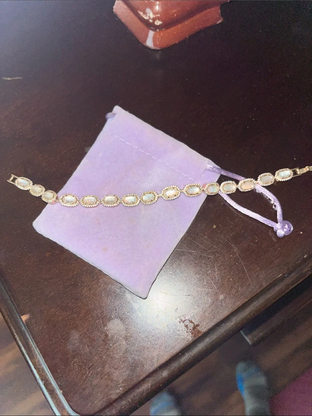 Kendra Scott Cole rose gold bridal  mother of Pearl bracelet w pave $250!! Sale